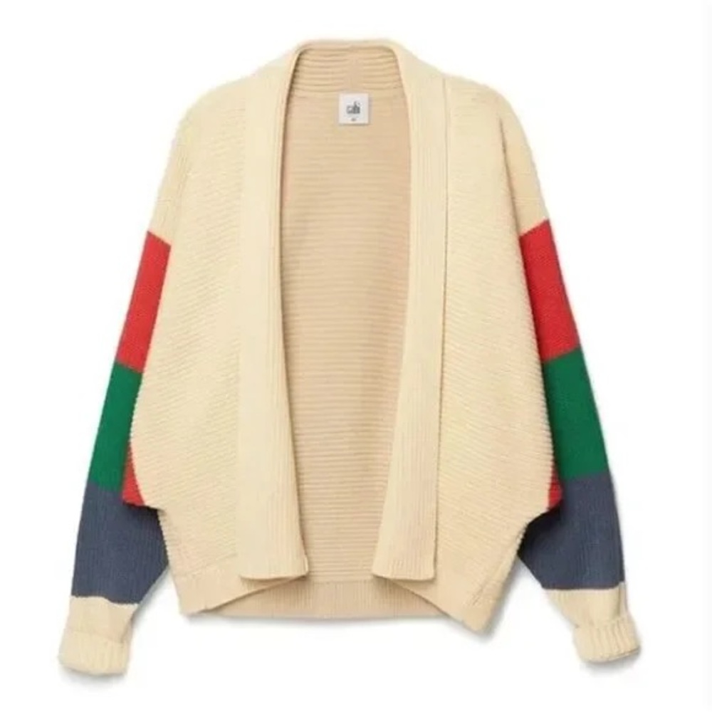 CAbi 5630 Trio Sophia Rainbow Stripe Dolman Sleeve Cardigan Sweater Size Medium